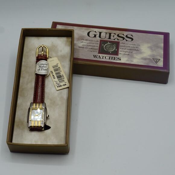 Guess Mother Of Pearl Wrist Watch Womens New Battery - Picture 1 of 6